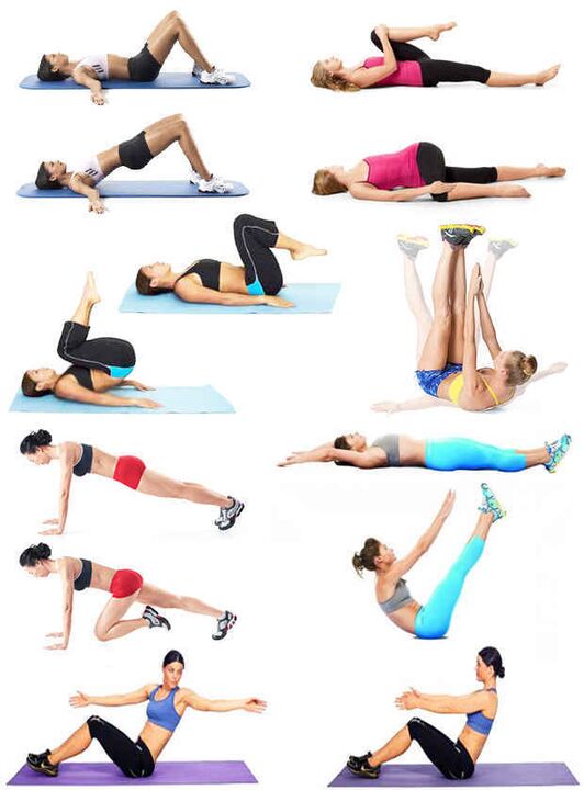 Set of exercises for side and abdominal weight loss