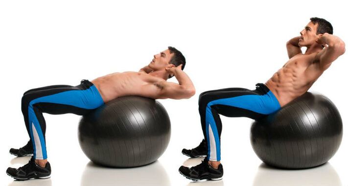 For upper abdominal presses, twisting on the ball is perfect