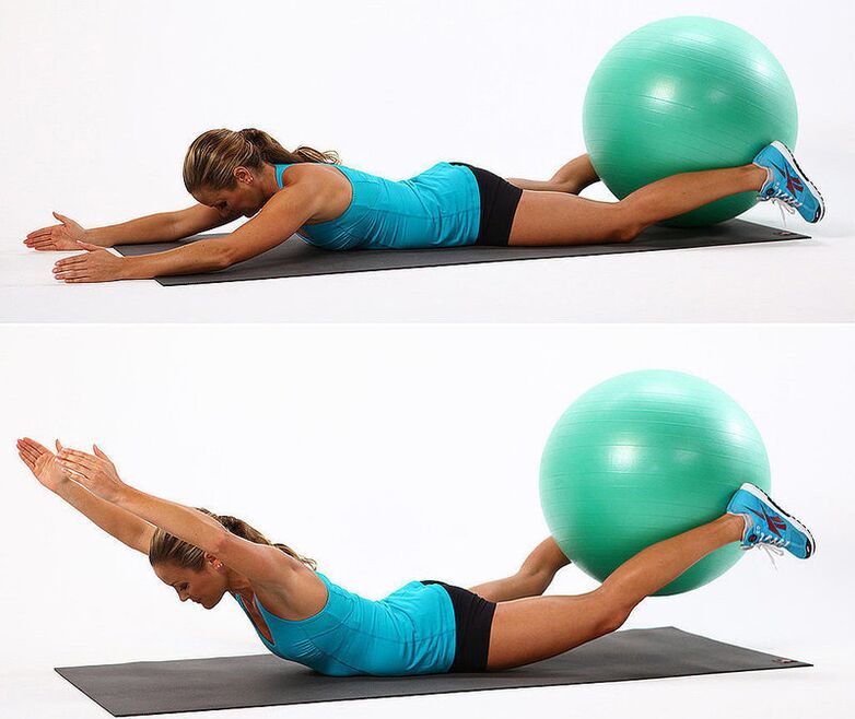 Practice rowing with a ball to burn fat in your hips and thighs